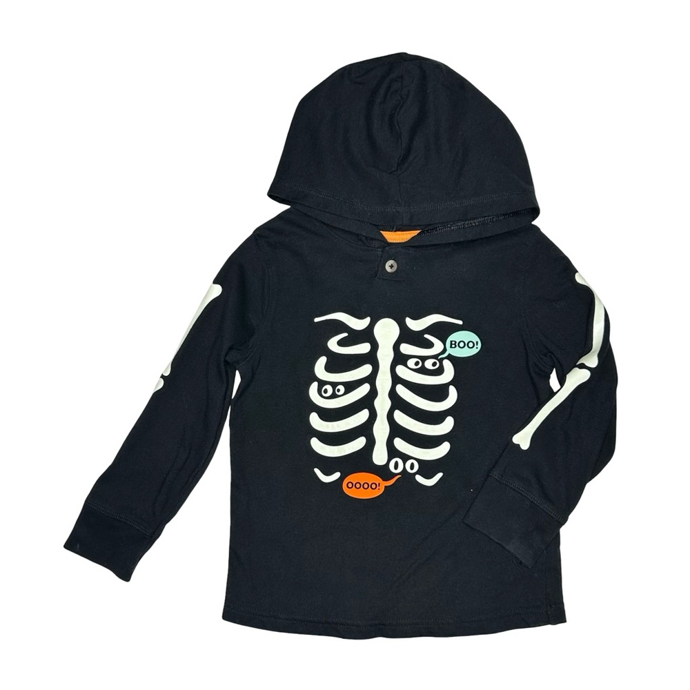 Cat & Jack Glow-In-The-Dark Skeleton Hooded Tee